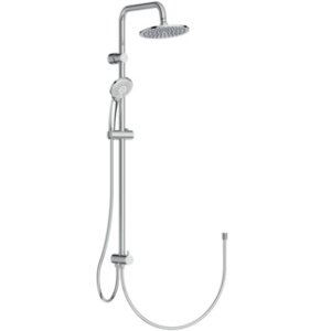 Dušo komplektas Idealrain Soft: lietaus galva Ø200, rankinis dušas Ø100, stovas 1051mm, žarna IdealFlex 1750mm