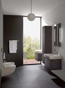 Aukšta spintelė Laufen PRO S 350x335x1650 mm, 1 durelės, lankstai dešinėje, 4 lentynėlės, spalva - grafito