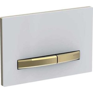 Vandens nuleidimo mygtukas Geberit Sigma50 Square baltas/žalvaris