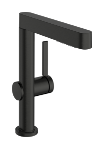 Praustuvo maišytuvas HANSGROHE Finoris 230, su ištraukiamu dušeliu, 2 srovės režimai, su "push-open" dugno vožtuvu, spalva - šlifuotas juodas chromas (brushed black chrome)