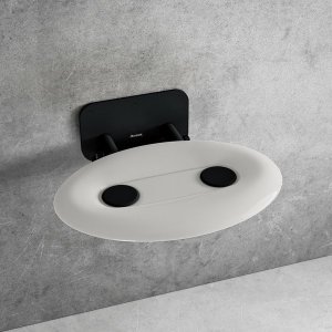 Dušo kėdutė Ravak Ovo-P II, opalo spalvos, juoda