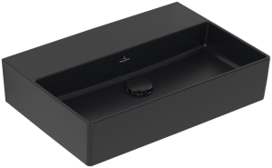 Praustuvas VILLEROY&BOCH  Memento 2.0 600x420, Pure black C+ danga, be skylės maišytuvui,  be perpylimo