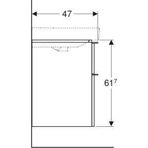 Spintelė praustuvui Geberit Smyle Square 75 cm. balta blizgi