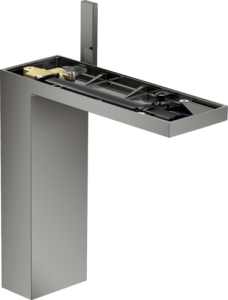 Praustuvo maišytuvas AXOR MyEdition 230 su paspaudžiamu (push-open) dugno vožtuvu,be apdailos, poliruoto juodo chromo spalvos (Polished Black Chrome)