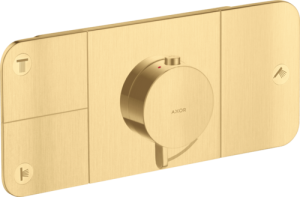 Dekoratyvinė dalis AXOR One potinkiniam termostatiniam maišytuvui, 3 fuknkcijų, šlifuoto aukso spalvos (Brushed Gold Optic)