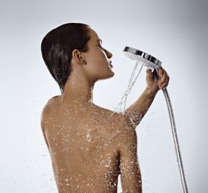 Rankinė dušo galva HANSGROHE Raindance Select S 120, 3 srovių, spalva - balta/chromo (white/chrome)