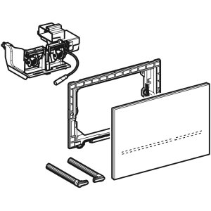 Sensorinis vandens nuleidimo mygtukas Geberit Sigma80 Square, 12 cm bakeliui, veidrodinis stiklas