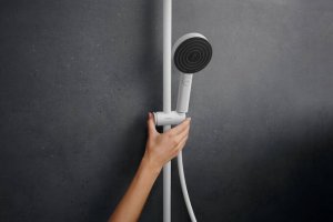 Termostatinė dušo sistema HANSGROHE Pulsify S Puro 260, 1 srovės, spalva - balta matinė (matt white)