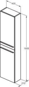 Spintelė Ideal Standard i.Life S, matmenys: 400x210x1600cm, aukšta, su durelėmis (be rankenėlių), spalva - Sand beige Matt
