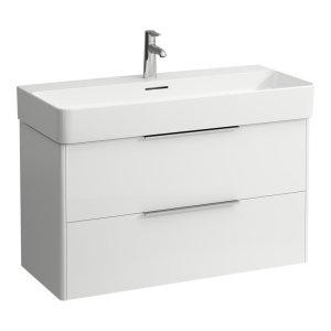 Spintelė praustuvui Laufen BASE 930x390x530 mm, su dviem stalčiais, praustuvui 810287,  spalva- balta blizgi