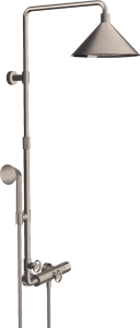 Dušo komplektas su termostatiniu maišytuvu AXOR Showers/Front 240 2jet, nerūdijančio plieno spalvos (Stainless Steel Optic)