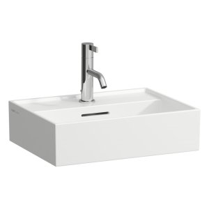 Praustuvas Laufen KARTELL 450x340x120 mm, su 1 anga maišytuvui viduryje, spalva - balta LCC (LAUFEN Clean Coat)