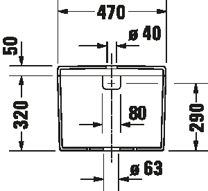 Unitazo bakelis Duravit Starck3 BIG, 3/6l, apatinis kairinis pajungimas