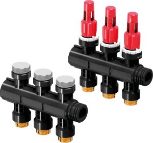 Kolektorius Vario PLUS su debitomačiu FM 3x3/4 Euro