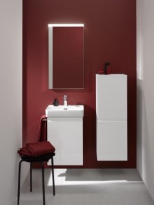 Spintelė praustuvui Laufen PRO S 415x320x580 mm, 1 durelės, lankstai dešinėje, 1 stiklinė lentynėlė, tinka praustuvui 815961, spalva - grafito