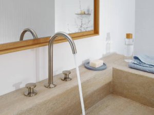 Praustuvo maišytuvas AXOR One Select 170, 3 dalių, su paspaudžiamu push-open dugno vožtuvu, šlifuoto nikelio spalvos (Brushed Nickel)