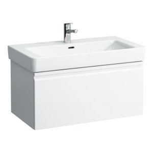 Spintelė praustuvui Laufen PRO S 810x450x390 mm, 2 stalčiai (išorinis ir vidinis), tinka praustuvui 813965, spalva - balta blizgi