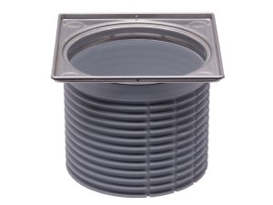 Uždedamas elementas su AISI304 n.pl. rėmeliu  , begrotelių 121x121mm