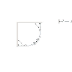 Dušo kabina Brasta Glass SONATA 875-888x875-888x1900 pilkas stiklas