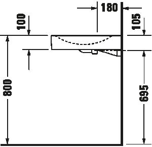 Praustuvas Architec 575x520, kairinis