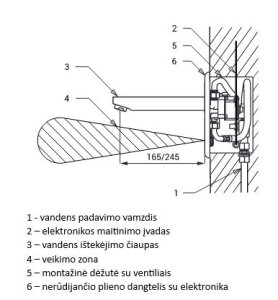 Bekontaktis praustuvo maišytuvas SANELA su vienu vandens srautu, reaguoja į rankų priartinimą, su 170 mm snapeliu
