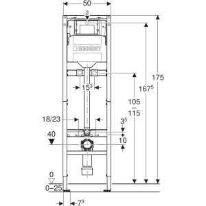 Potinkinis išpiltuvės montavimo rėmas Geberit Duofix 175 cm, 12 cm bakelis