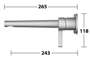 Praustuvo maišytuvas iš sienos Edition400, snapo ilgis 265mm, nerūdinajčio plieno spalvos (PVD