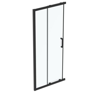 Dušo durys Ideal Standard Connect 2, 90cm, skaidrus stiklas, juodas profilis. Pilnai komplektacijai reikalingi 2vnt