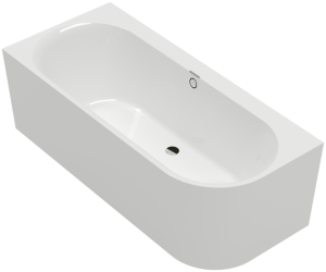 Vonia VILLEROY&BOCH Oberon 2.1 1800x800 su panele, kairė, su sifonu baltais ir chromuotais dangteliais