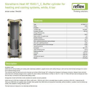 Akumuliacinė talpa  Reflex HF 1500/1C