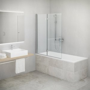 Vonios sienelė Roth TZVL2/1000 blizgiu profiliu, skaidriu stiklu