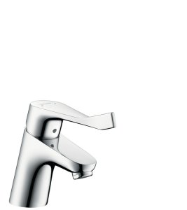 Praustuvo maišytuvas HANSGROHE Focus Care 70 su ilga 12,1 cm rankenėle ir dugno vožtuvu