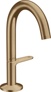 Praustuvo maišytuvas AXOR One Select 140 su paspaudžiamu (push-open) dugno vožtuvu, šlifuotos bronzos spalvos (Brushed Bronze)