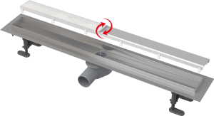 Dušo latakas Alcadrain APZ13-DOUBLE9 Fit and Go, su grotelėmis plytelei įklijuoti, 750 mm, nerūdijantis plienas