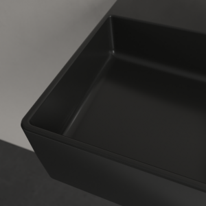 Praustuvas VILLEROY&BOCH  Memento 2.0 600x420, Pure black C+ danga, be skylės maišytuvui,  be perpylimo