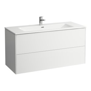 Spintelė su praustuvu Laufen PRO S 1200x500x610 mm, plonas "slim" praustuvas, 2 stalčiai,  spintelės spalva - balta matinė