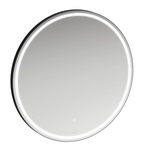 Veidrodis Laufen Base2.0, matmenys: 800x30x800mm, su perimetro LED apšvietimu, matinės juodos spalvos aliuminio rėmas