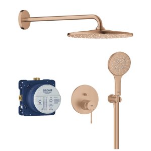 Potinkinio dušo maišytuvo komplektas Grohe Rainshower Mono 310 matinės rausvo aukso spalvos