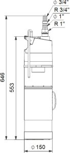 Panardinamas šulinio siurblys vandens tiekimui Grundfos SBA3-45 M 15m ~1
