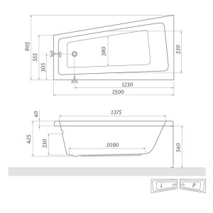 Vonia Eva Side 150x80,kairė