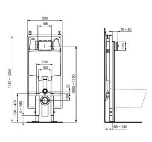 Rėmas IDEAL STANDARD ProSys 80M pakabinaman unitazui+ tvirtinimai