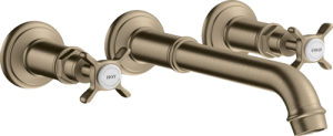 Praustuvo maišytuvas AXOR Montreux 165-225 mm, 3 dalių, iš sienos, šlifuoto nikelio spalvos (Brushed Nickel)