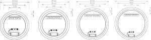 Veidrodis Orbit 600 mm, su LED apšvietimu