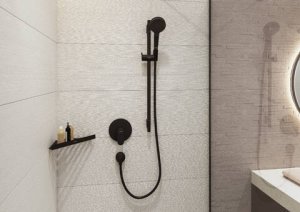 Kampinė lentyna Hansgrohe AddStoris, matinė juoda