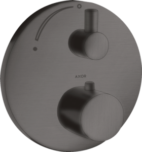 Dekoratyvinė dalis AXOR Uno termostatiniams maišytuvui su uždarymo vožtuvu, 1 funkcijos, šlifuoto juodo chromo spalvos (Brushed Black Chrome)