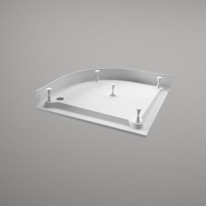 Dušo padėklas Paa,pusapvalis ,r550,90x90 su dangteliu NEW