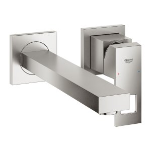 Praustuvo maišytuvas GROHE Eurocube su dviem skylėm iš sienos 231mm, nerūdijančio plieno spalvos 