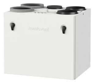 Rekuperatorius DOMEKT-R-350-V-F7/M5-C8 dešininis su rotaciniu-sorbciniu šilumogrąžiu vertikalaus pajungimo BE PULTO