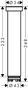 Prailginimas dušo galvos laikikliui iš lubų AXOR ShowerSolutions, 230 mm, chromo spalvos