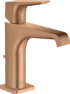 Praustuvo maišytuvas AXOR Citterio E 130 su svirtiniu (pop-up) dugno vožtuvu, šlifuotos bronzos spalvos (Brushed Bronze)